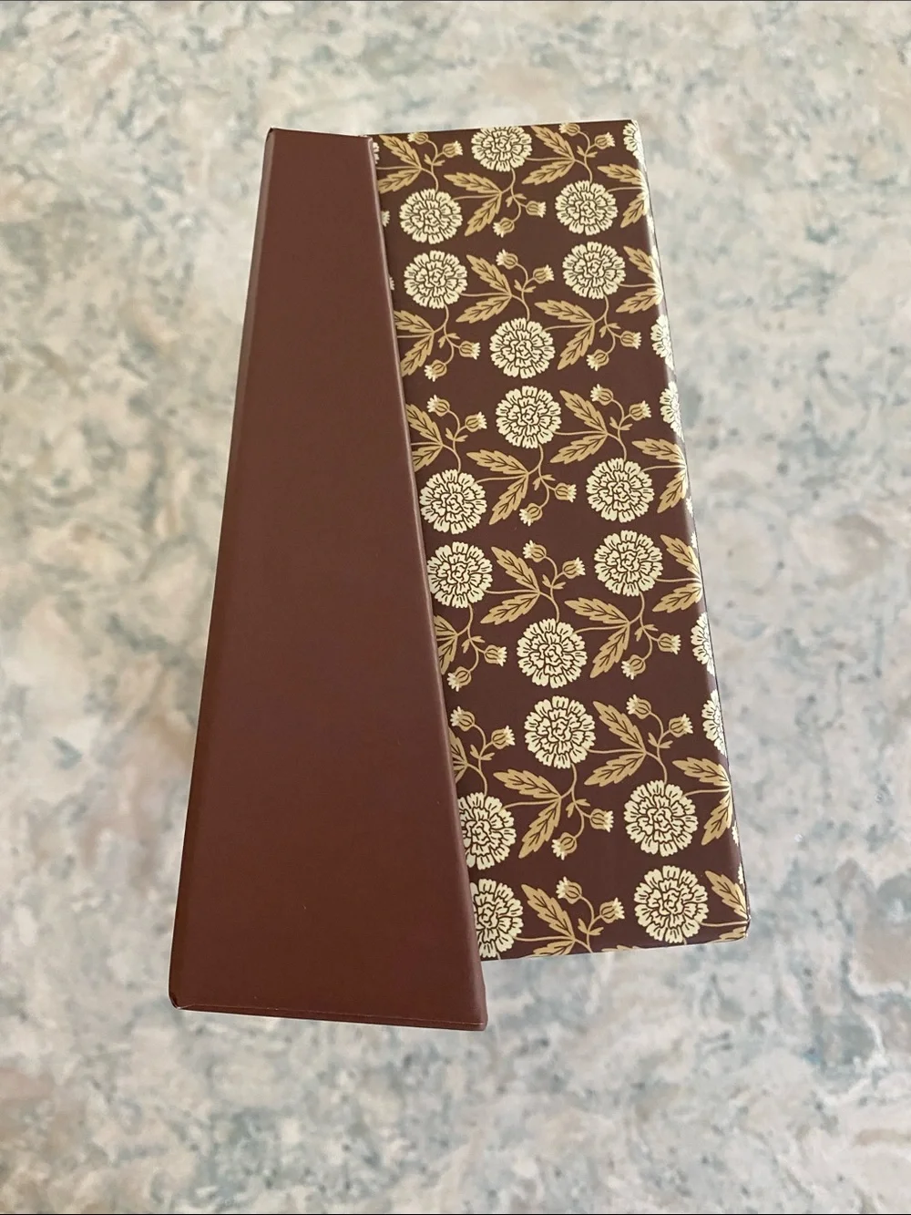 Decorative Brown Floral Storage Box - Home Organization